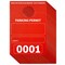 Juvale Parking Hang Tags - 100 Pack, Red Cardstock, 3.15 x 4.75 in. - Numbered 0001-0100 & Temporary Parking Permits for Car Mirrors